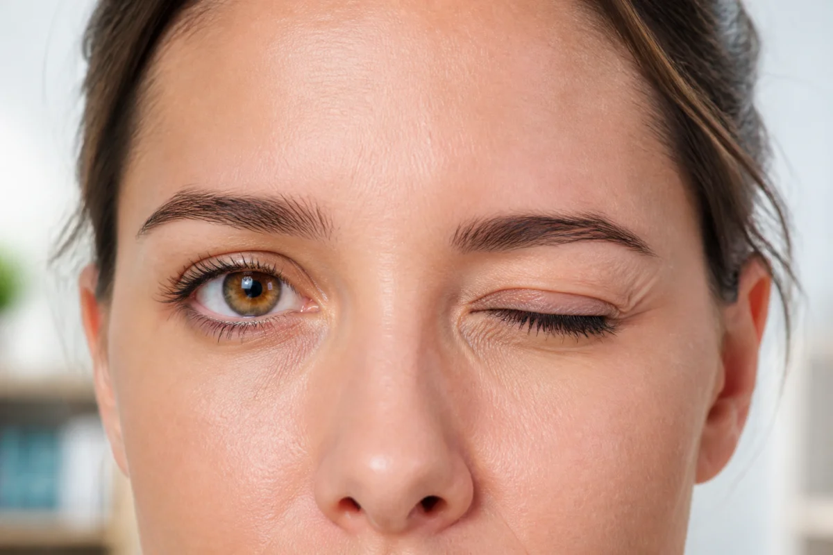 oeil qui clignote