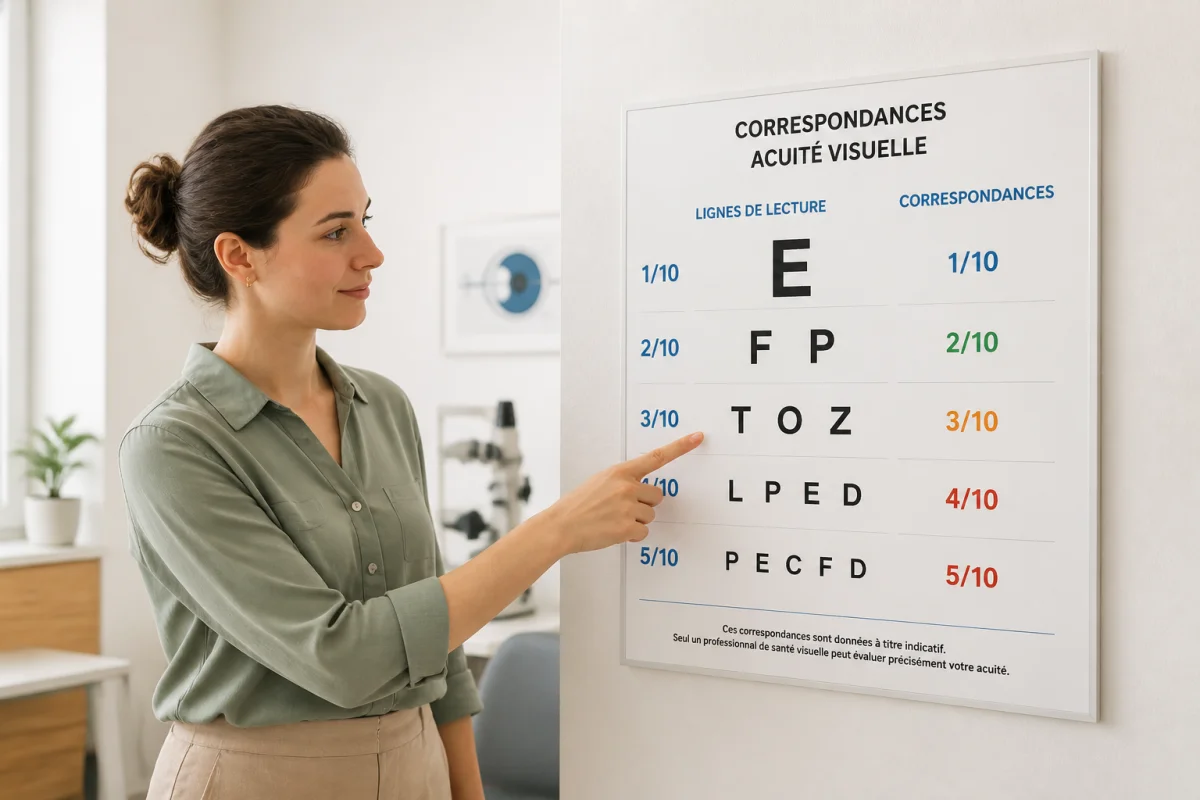acuité visuelle tableau de swaine